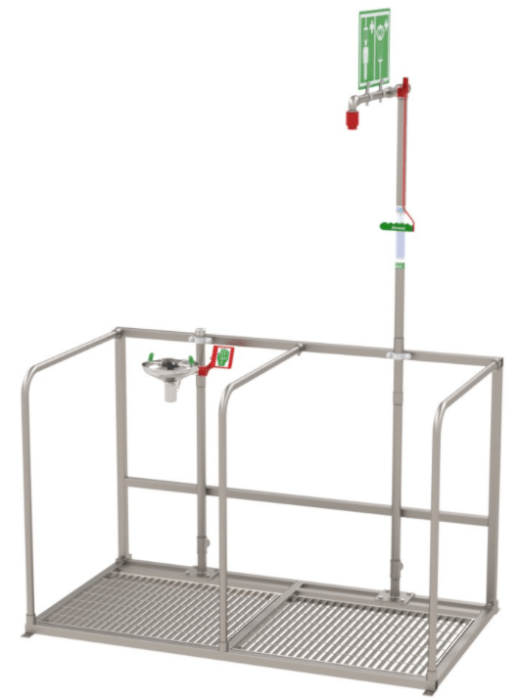unheated emergency safety shower with eyebath
