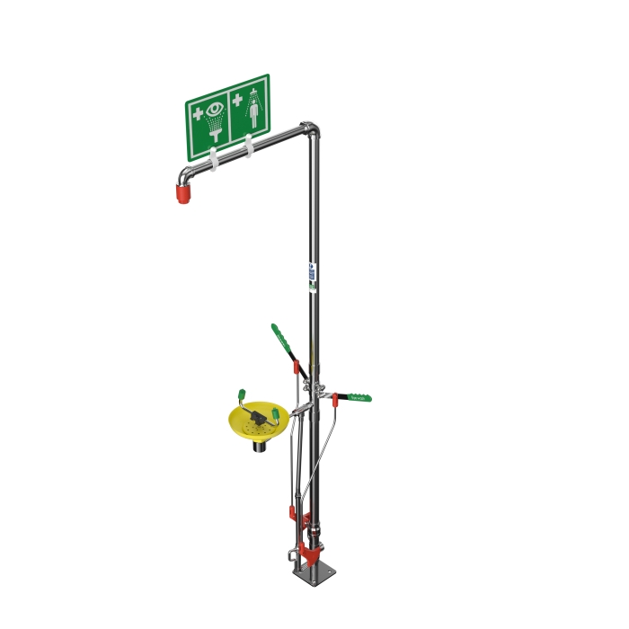 Zelfdrainerende nooddouche 