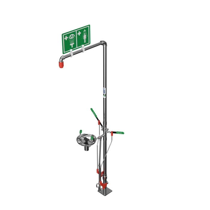 Zelfdrainerende nooddouche 