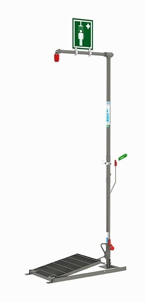 selfdraining emergency safety shower
