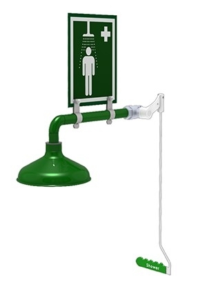 onverwarmde nooddouche muurmontage labo