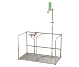 unheated emergency safety shower with eyebath