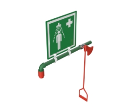 Nooddouche muurbevestiging 