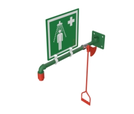 Nooddouche muurbevestiging 