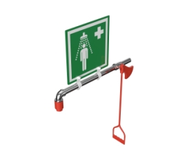 Nooddouche muurbevestiging 