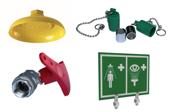 Onderdelen nooddouche